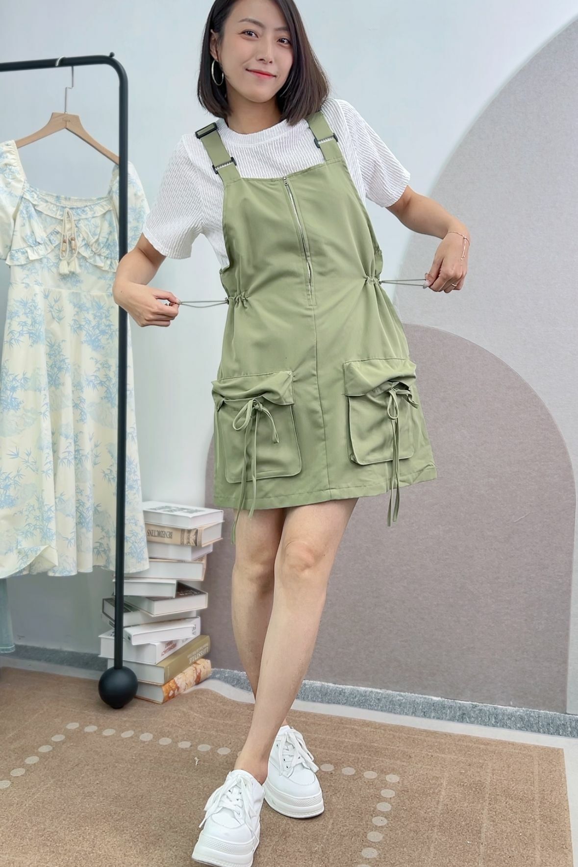 OP#5987 🤍降落傘工人裙