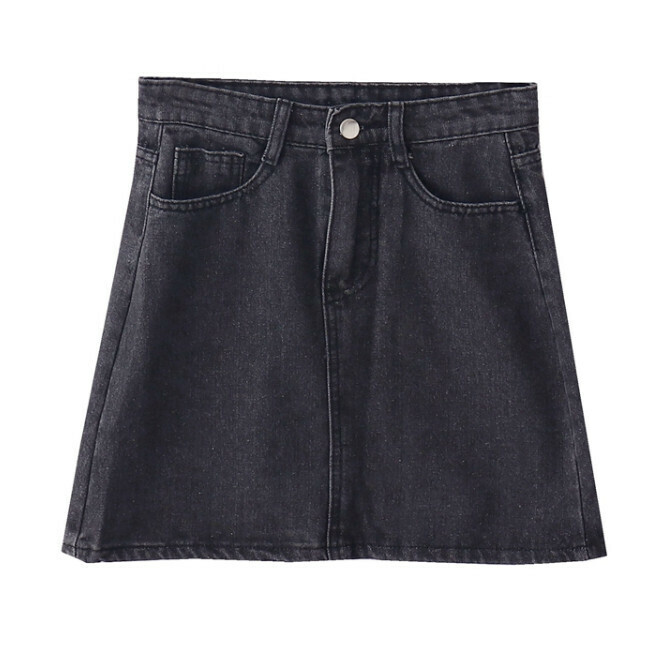 Hot selling denim skirt [black and gray] [L-XL] (please contact customer service to confirm the delivery size after placing the order)