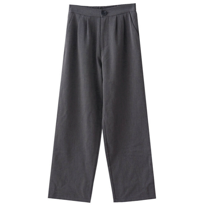 Hot selling straight casual pants [grey] [Size-L] (please contact customer service to confirm the delivery size after placing the order)