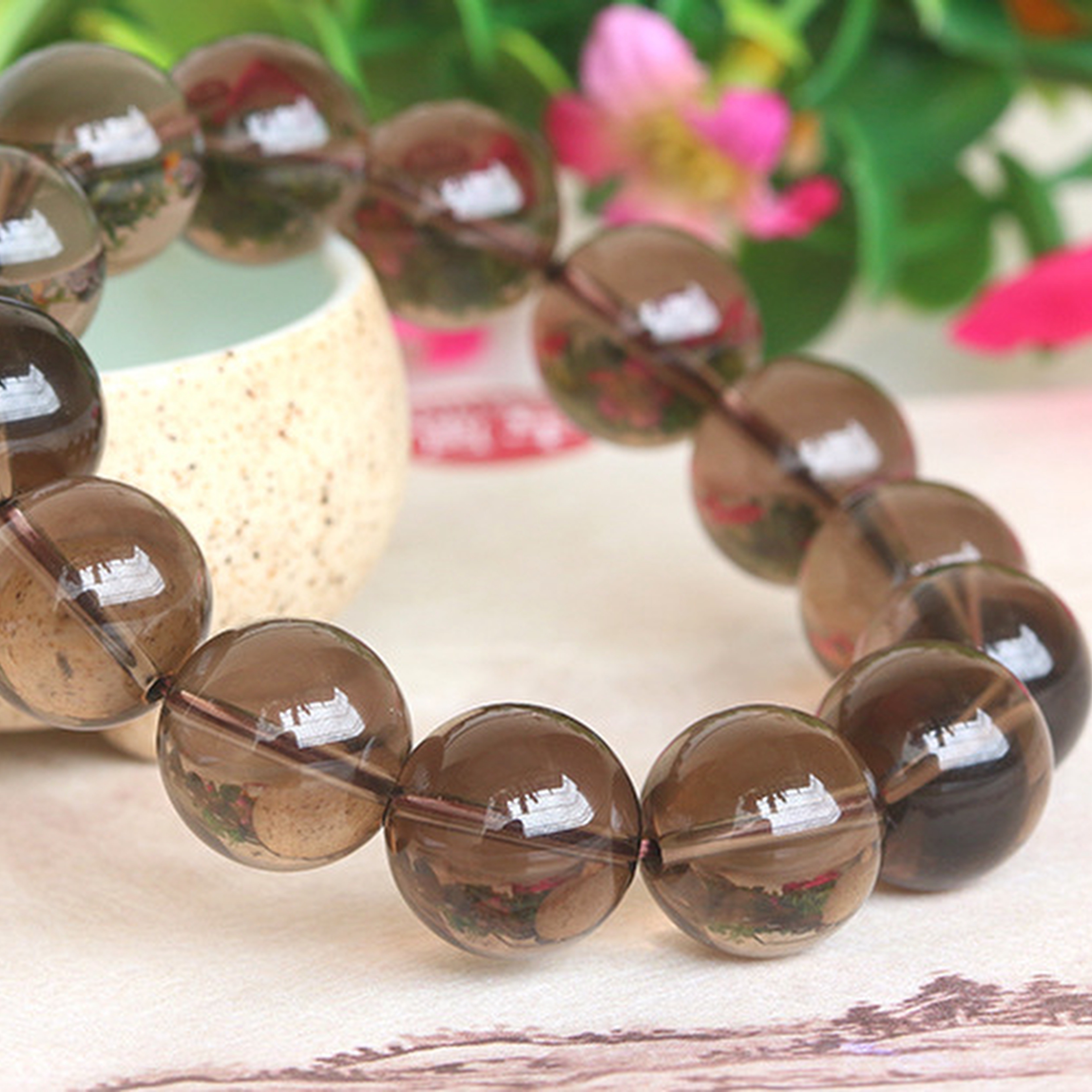 【藏寶】精品珍藏級新疆茶水晶手鍊/水晶手串