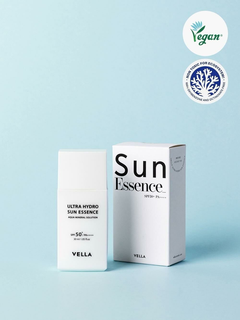 韓國VELLA 超強水光純素防曬精華霜30ml #DS1128