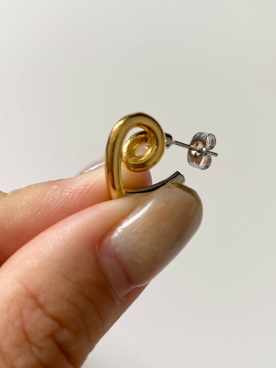 SS bicolor heart pierce