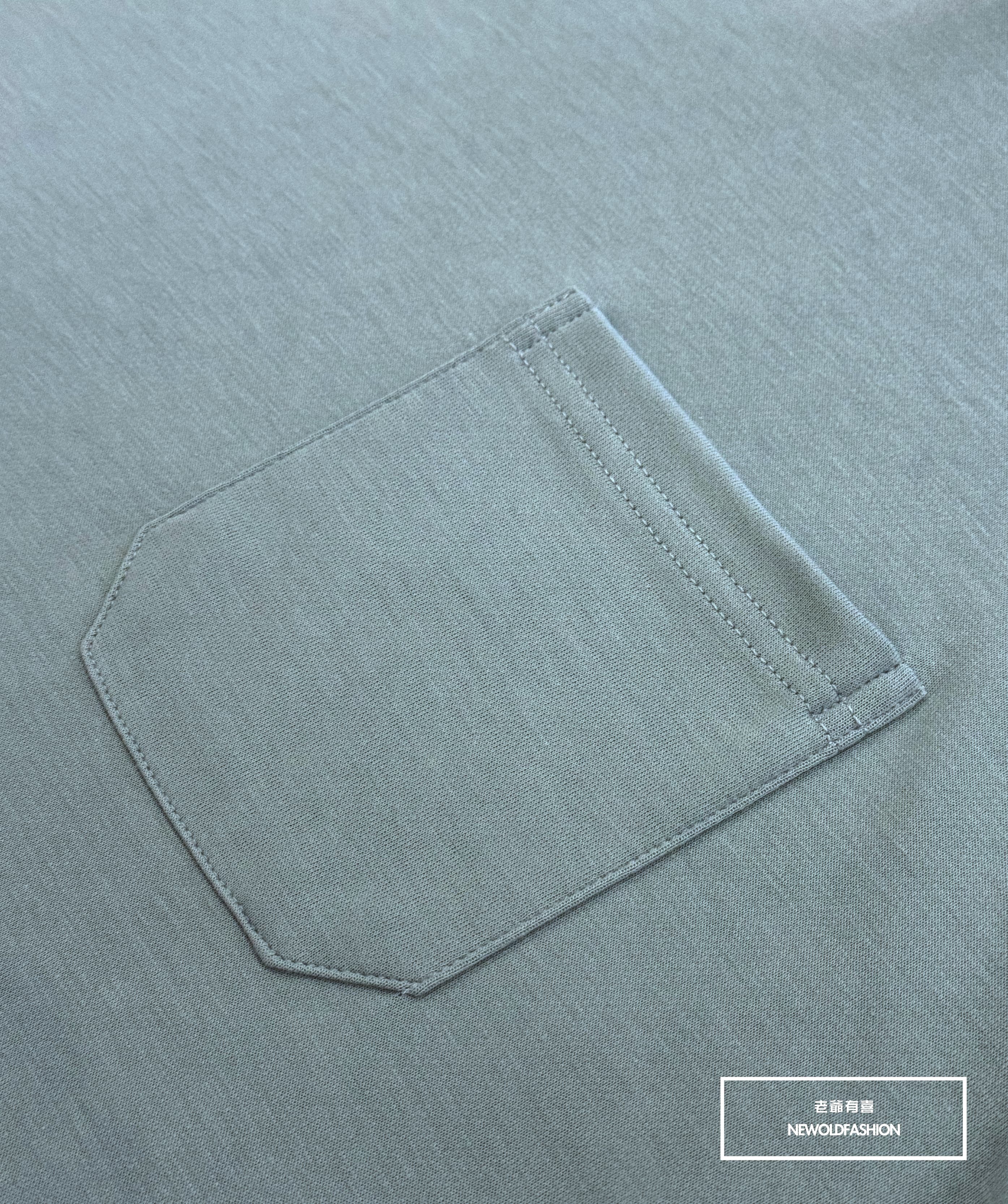 『新品上市』重磅原色胸口袋短T(NOF240488025)-淺藍