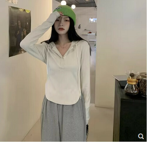 熱賣連帽長袖T恤【奶杏色】【均碼】