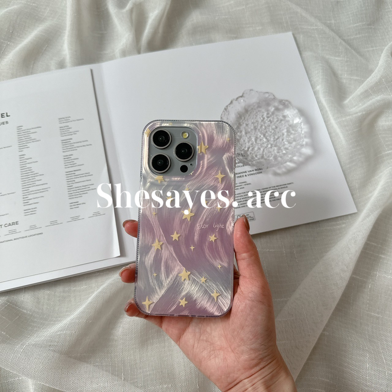 IPHONE 炫彩羽毛星星手機殼