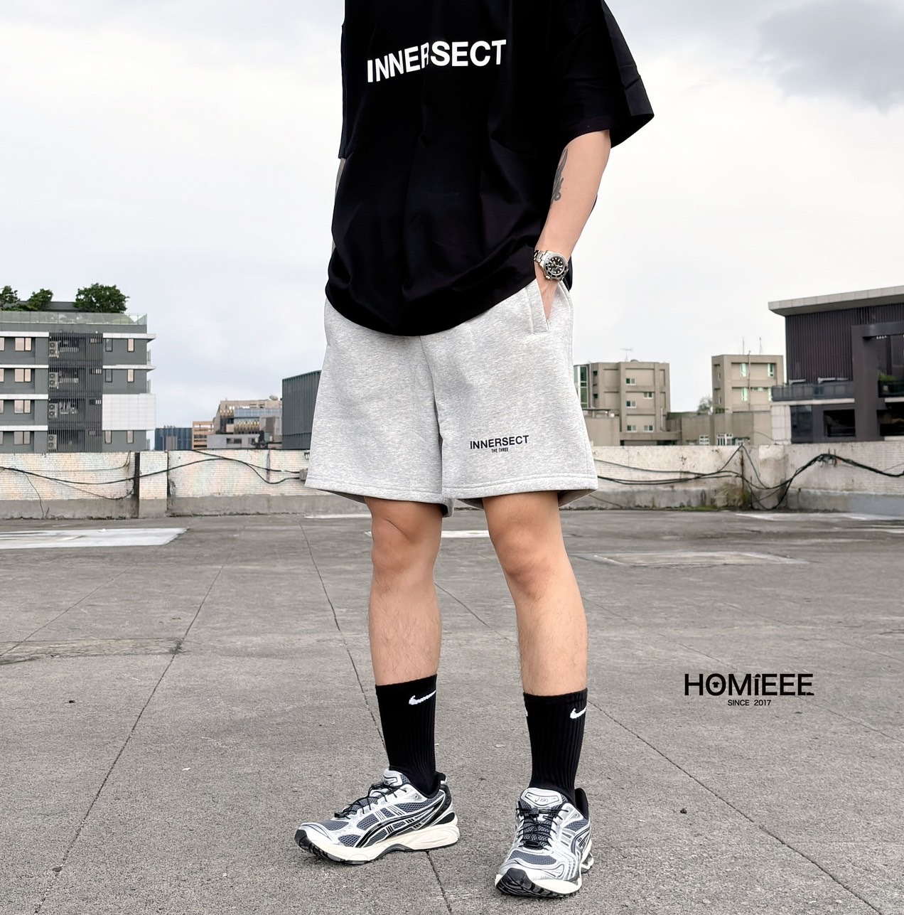 INNERSECT x Jerry Lorenzo 短褲 短棉褲 經典 LOGO 黑色 灰色 駝色
