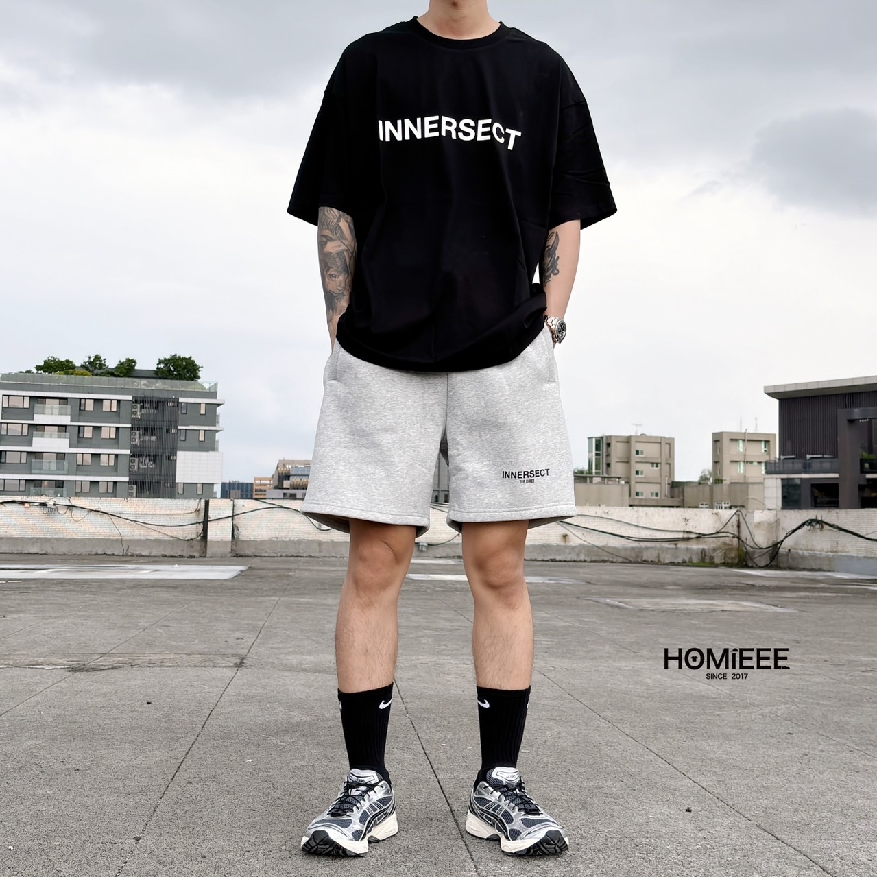 INNERSECT x Jerry Lorenzo 短褲 短棉褲 經典 LOGO 黑色 灰色 駝色