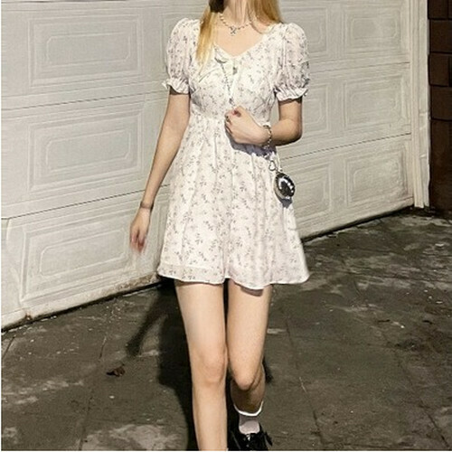 Hot selling floral chiffon short dress [S-L sizes] (please contact customer service to confirm the delivery size after placing the order)