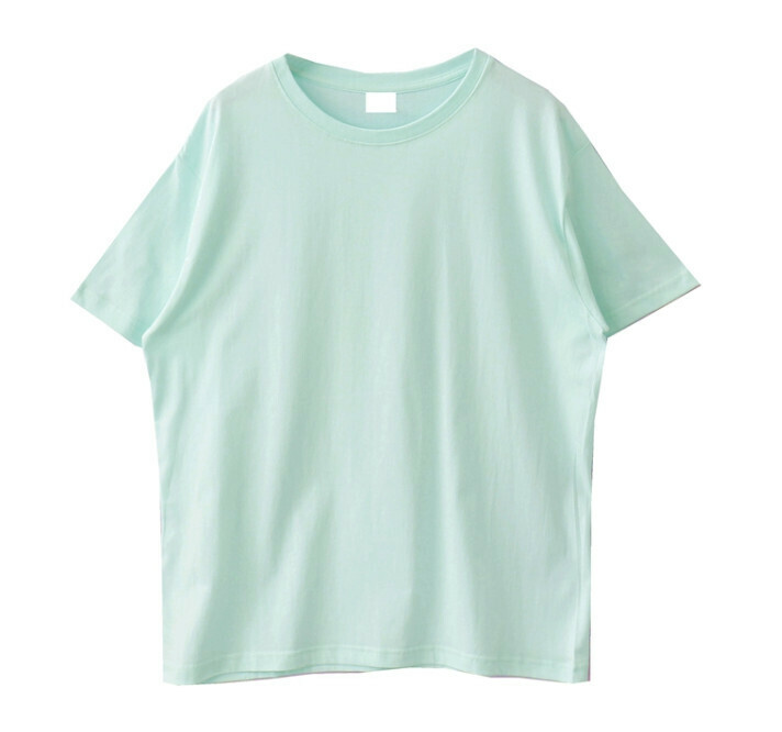 Hot Selling Versatile Round Neck T-Shirt [Light Green] [L Size]