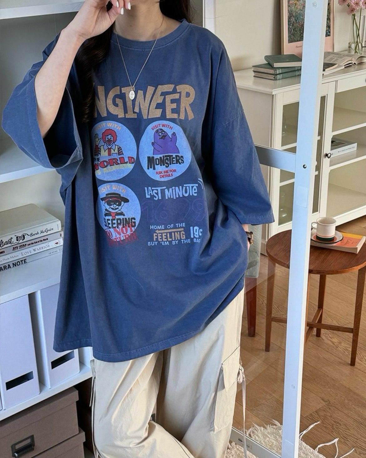 洗水麥當勞圖案短袖Tee T5424