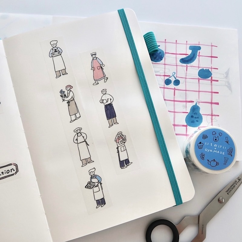 Isono Kei Washi Tape－People wearing Apron | **1m Length**