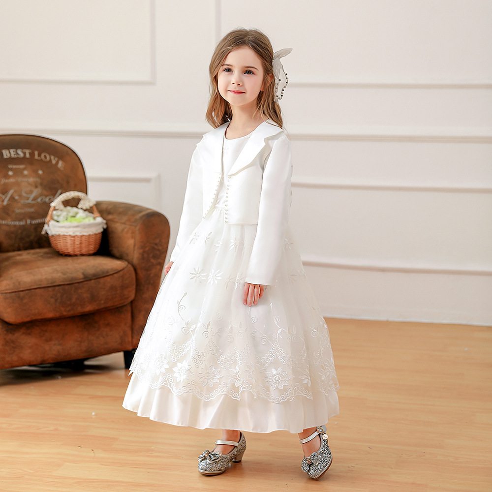 畢業季 白色典雅小禮服 (搭贈外套)