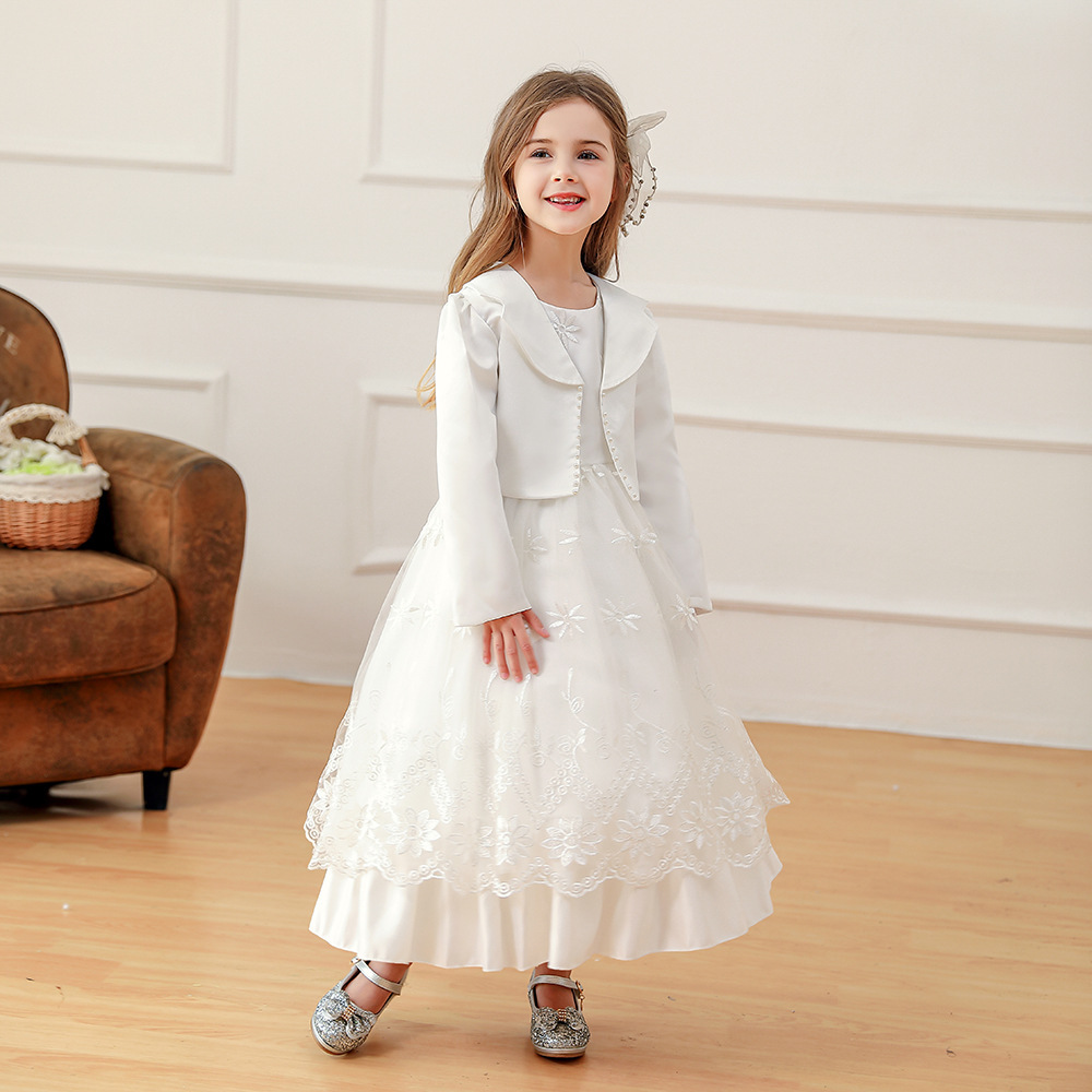 畢業季 白色典雅小禮服 (搭贈外套)