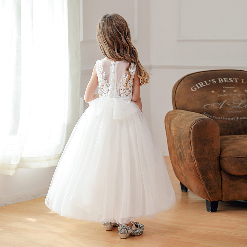 白色公主露背禮服裙