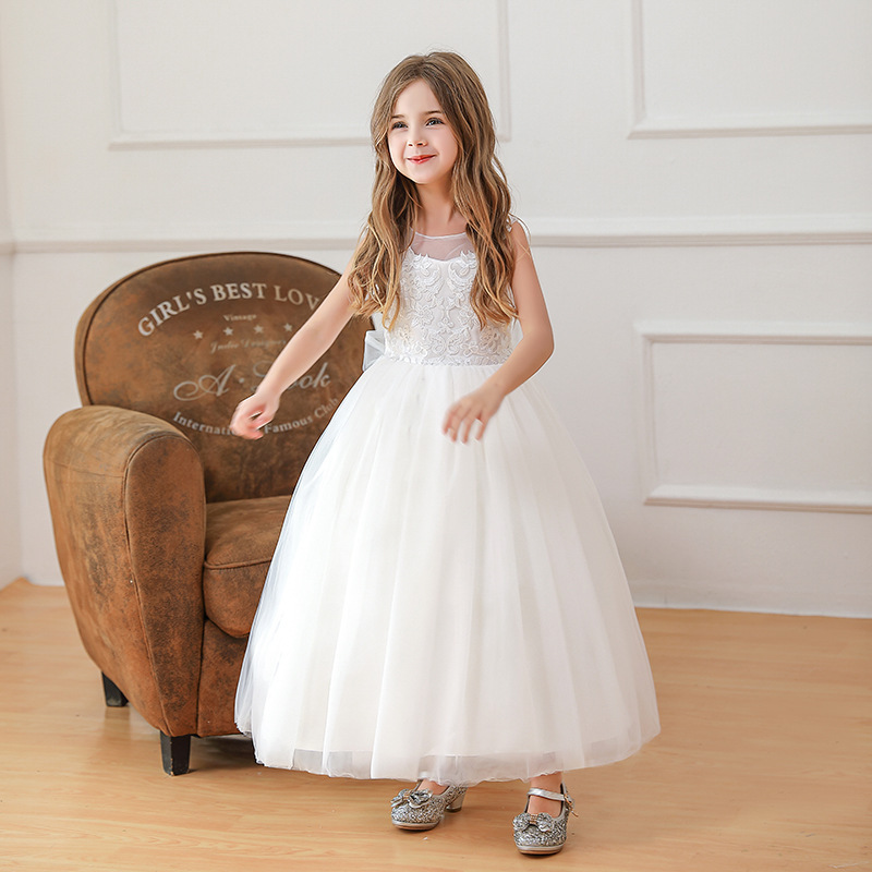 白色公主露背禮服裙