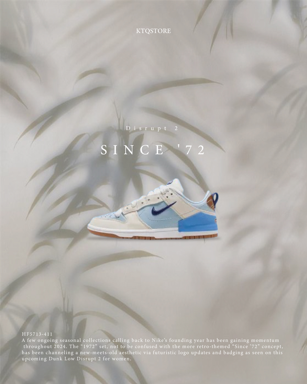 KTQ STORE ‧ Nike Dunk Low DISRUPT 2 "SINCE '72" 北卡藍 HF5713411