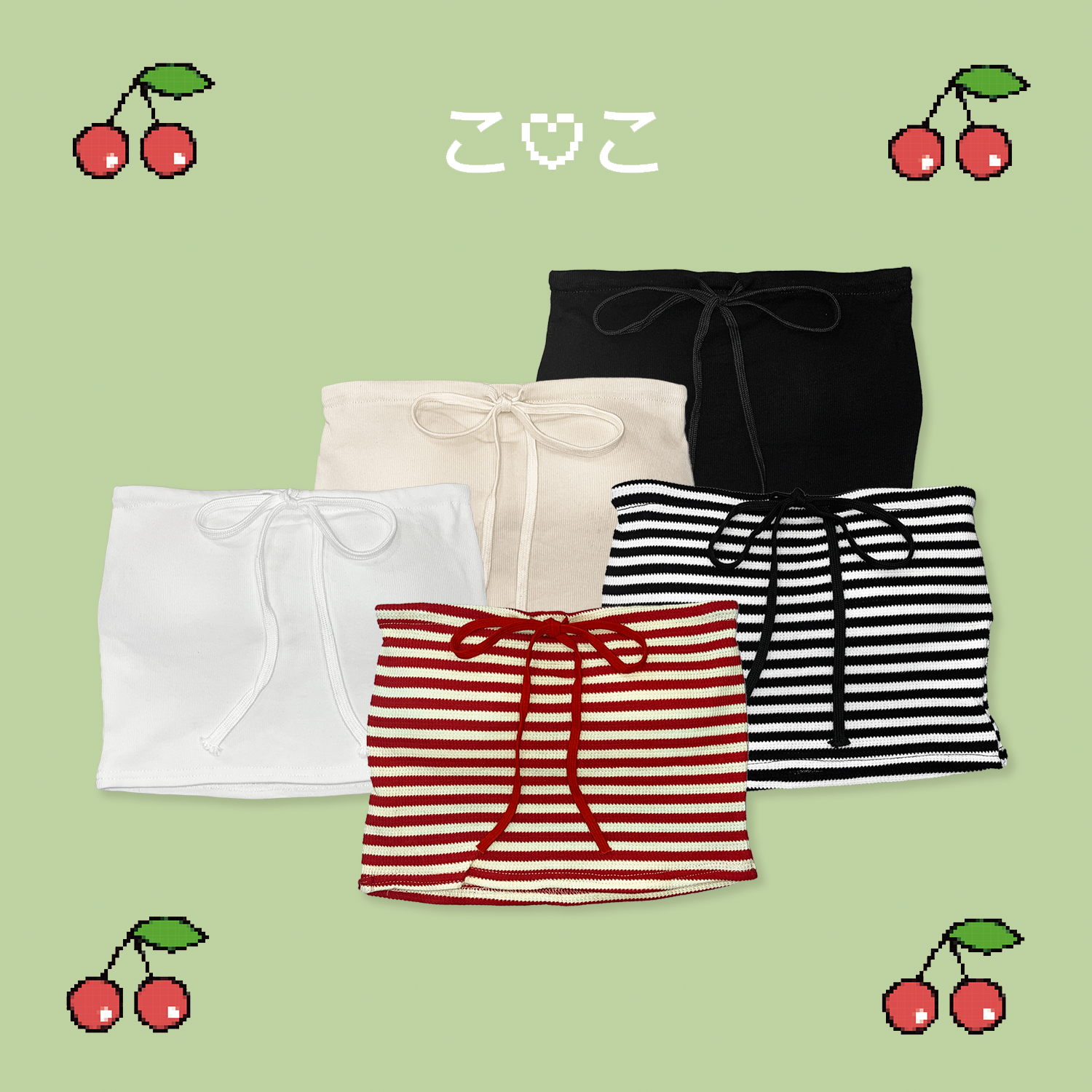 \ Bra Top / 蝴蝶結綁繩兩穿平口胸墊背心