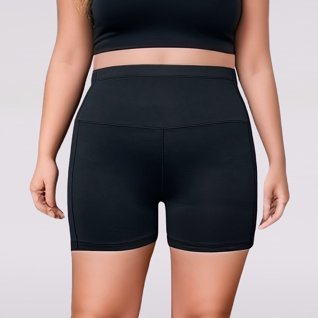 大碼收腹防翻側口袋三分健身/跑步/運動短褲*