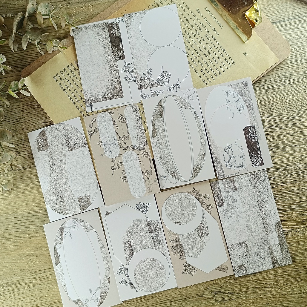 玖拾 x kiyoko．沙漠塵土 拼貼素材卡 便箋 <整包>