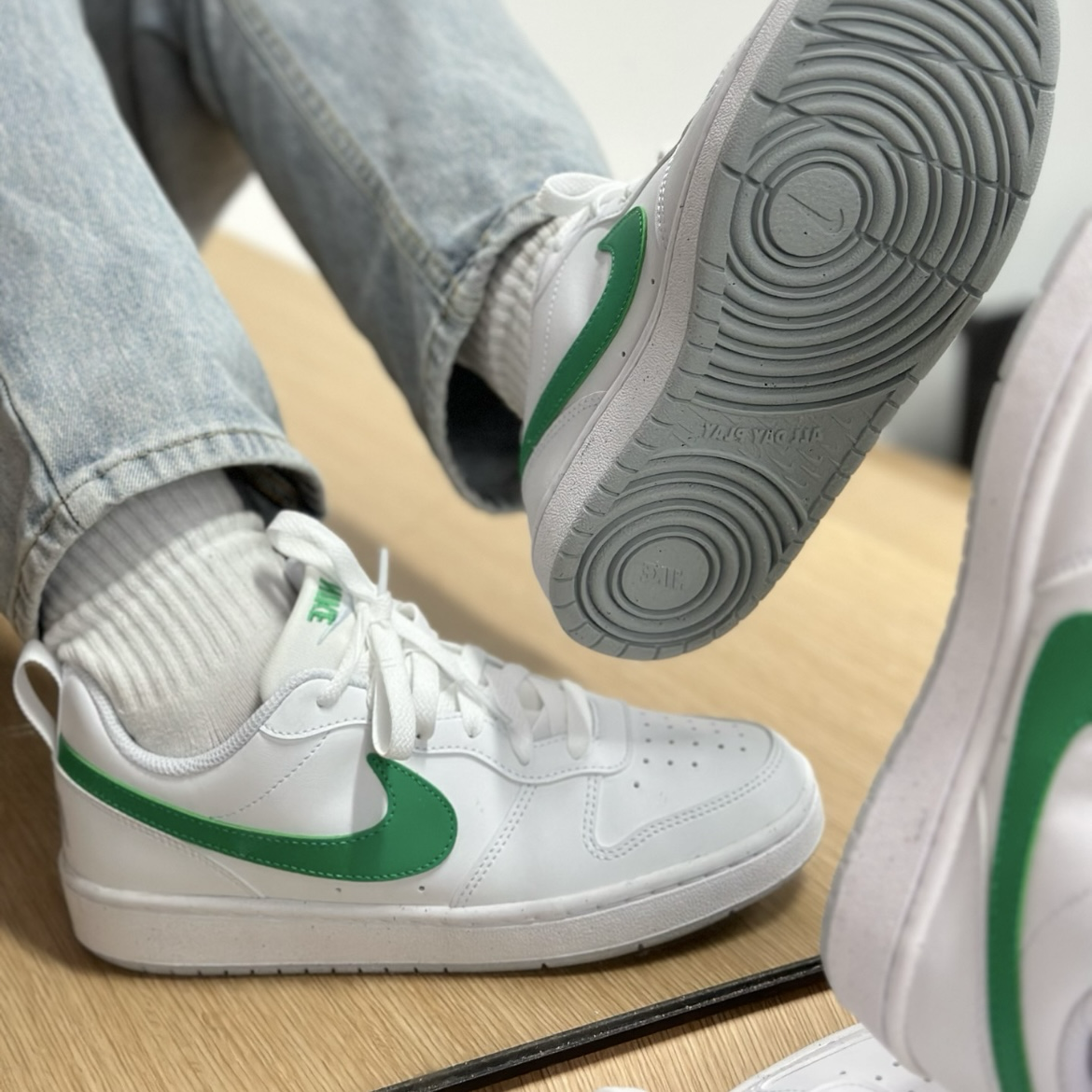 Nike Court Borough Low Recraft 白綠 大童 小Dunk 低筒休閒鞋