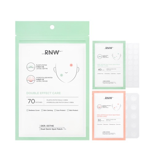 RNW 雙效超薄隱形透明痘痘貼 DER. ESTHE Dual Derm Spot Patch 10mm*40ea+12mm*30ea