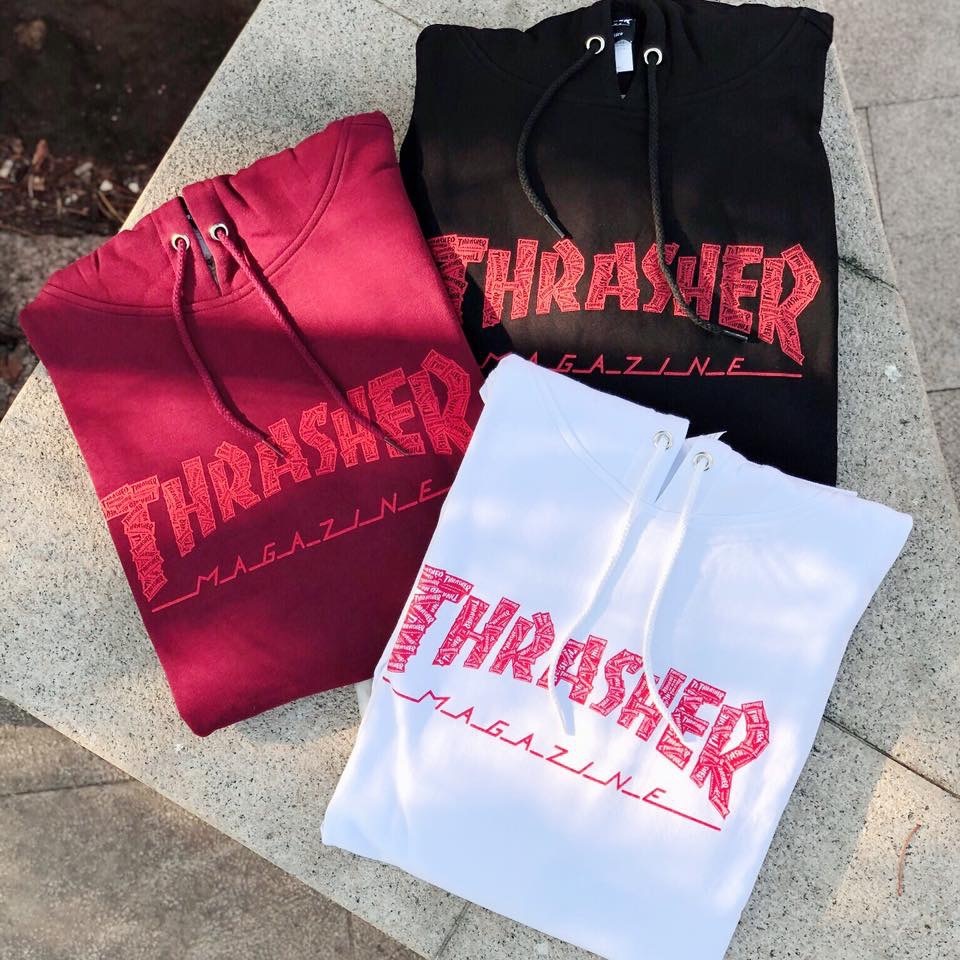 Thrasher Red Collage Hooeded