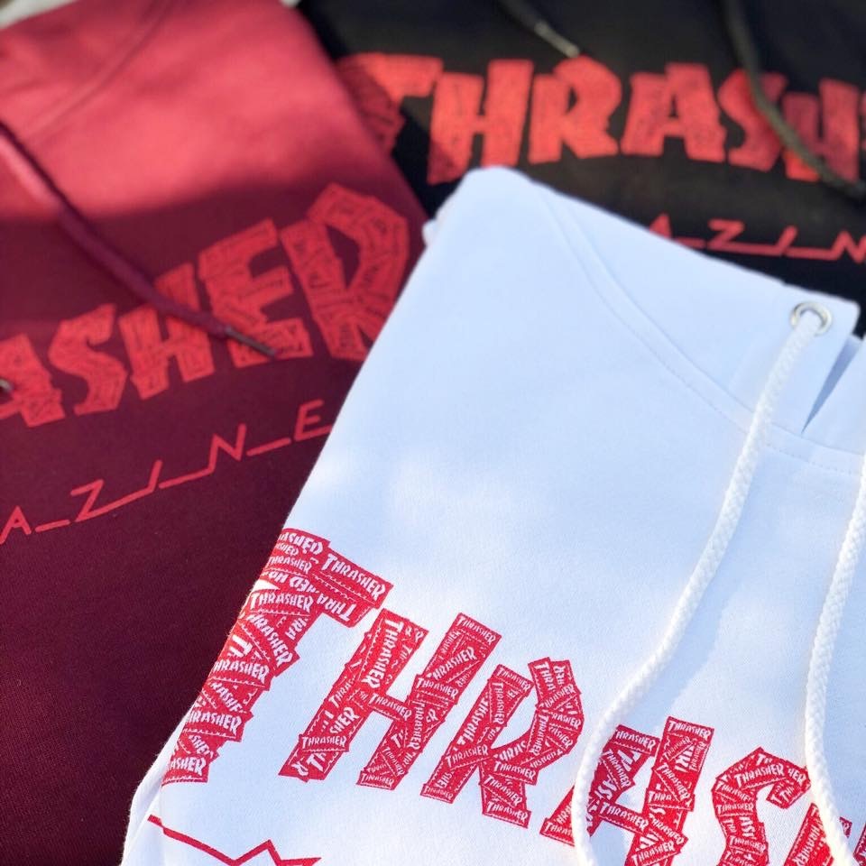 Thrasher Red Collage Hooeded
