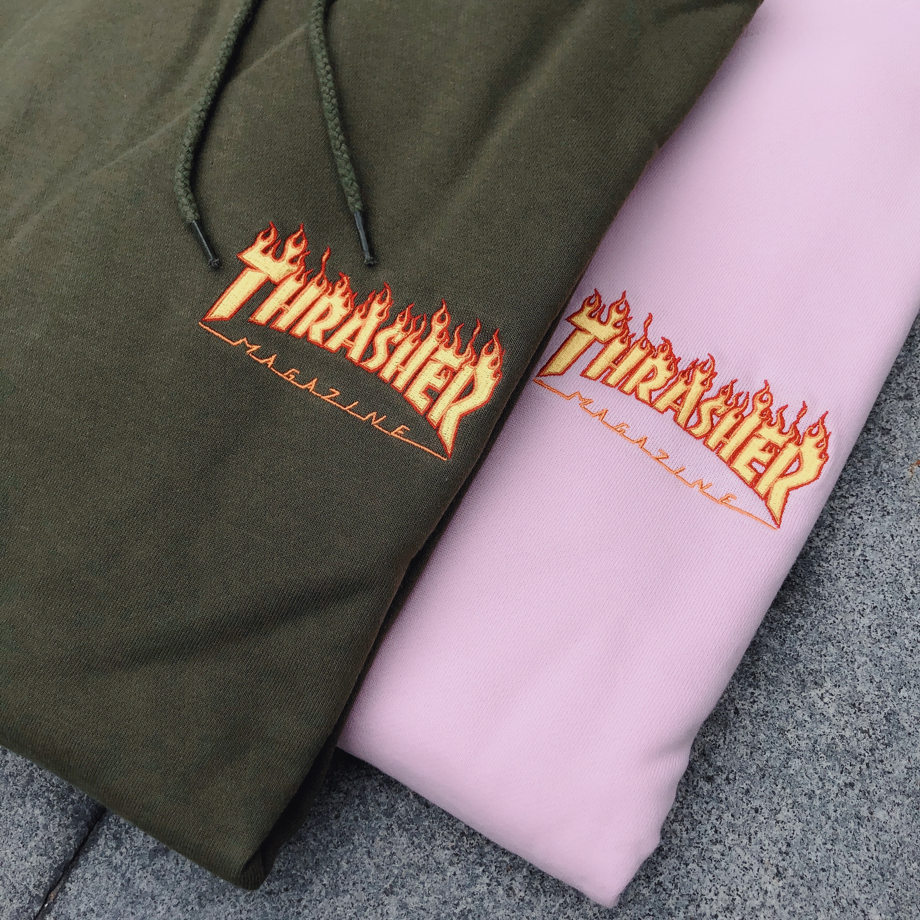 Thrasher Embroidered Flame Hooded
