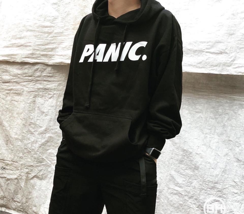 PANIC 39 Hoodie (White Reflective) Black
