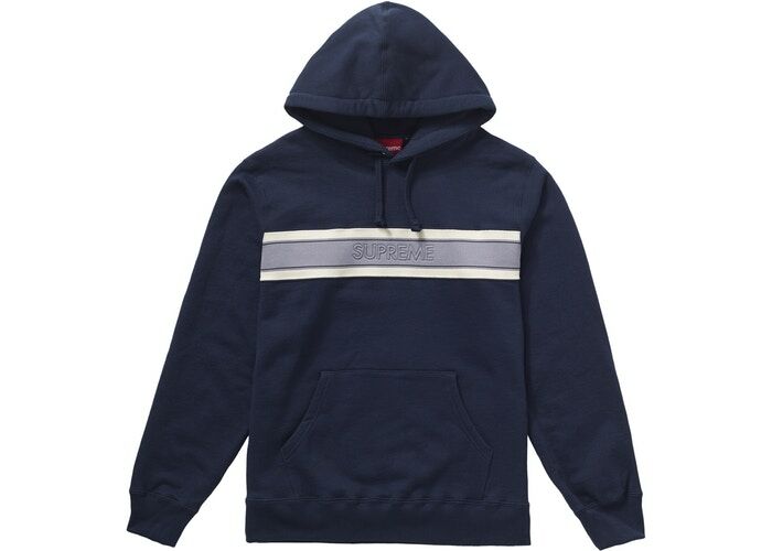Supreme Chest Stripe Logo Hooded