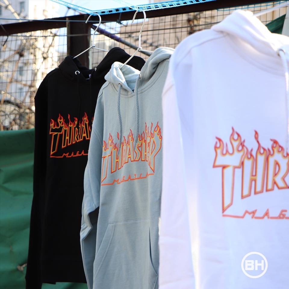 Thrasher Flame Outline Hooded
