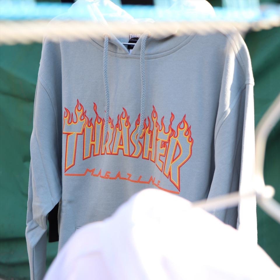 Thrasher Flame Outline Hooded