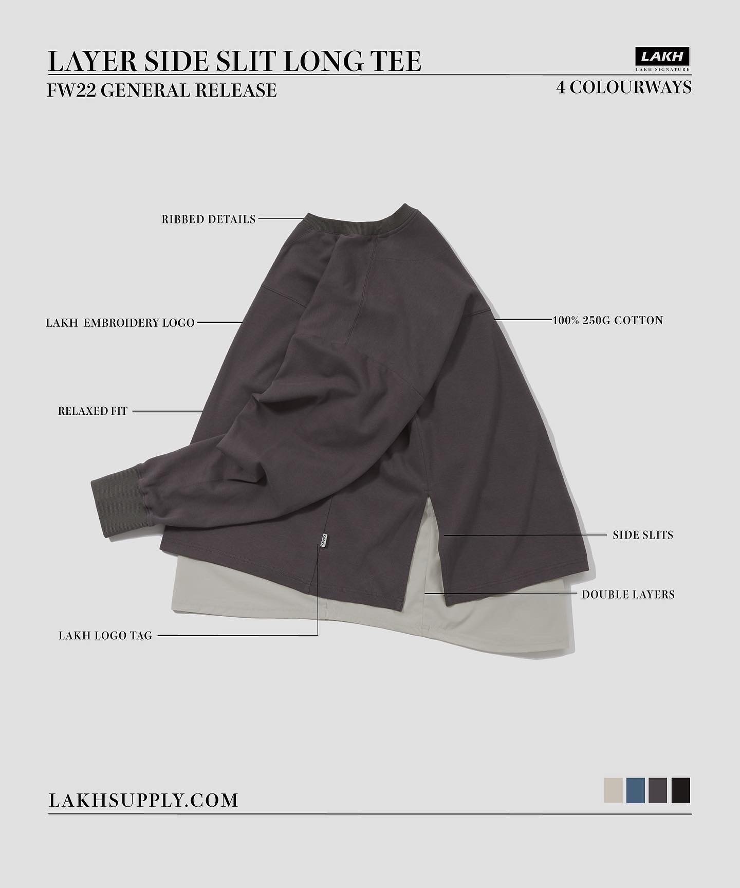 LAKH General Layer Side Slit Long Tee