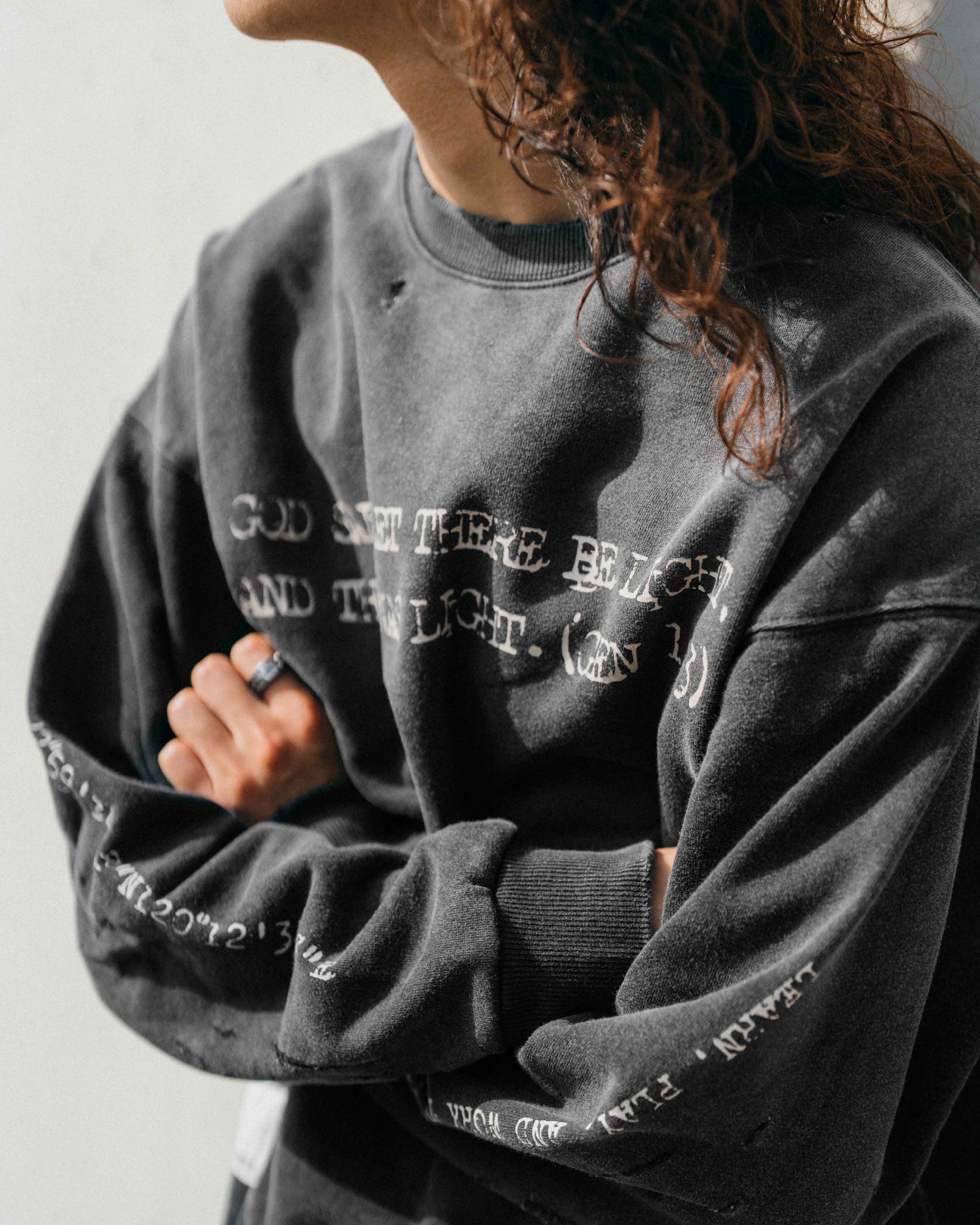 Ordinary做舊破壞標語大學tee