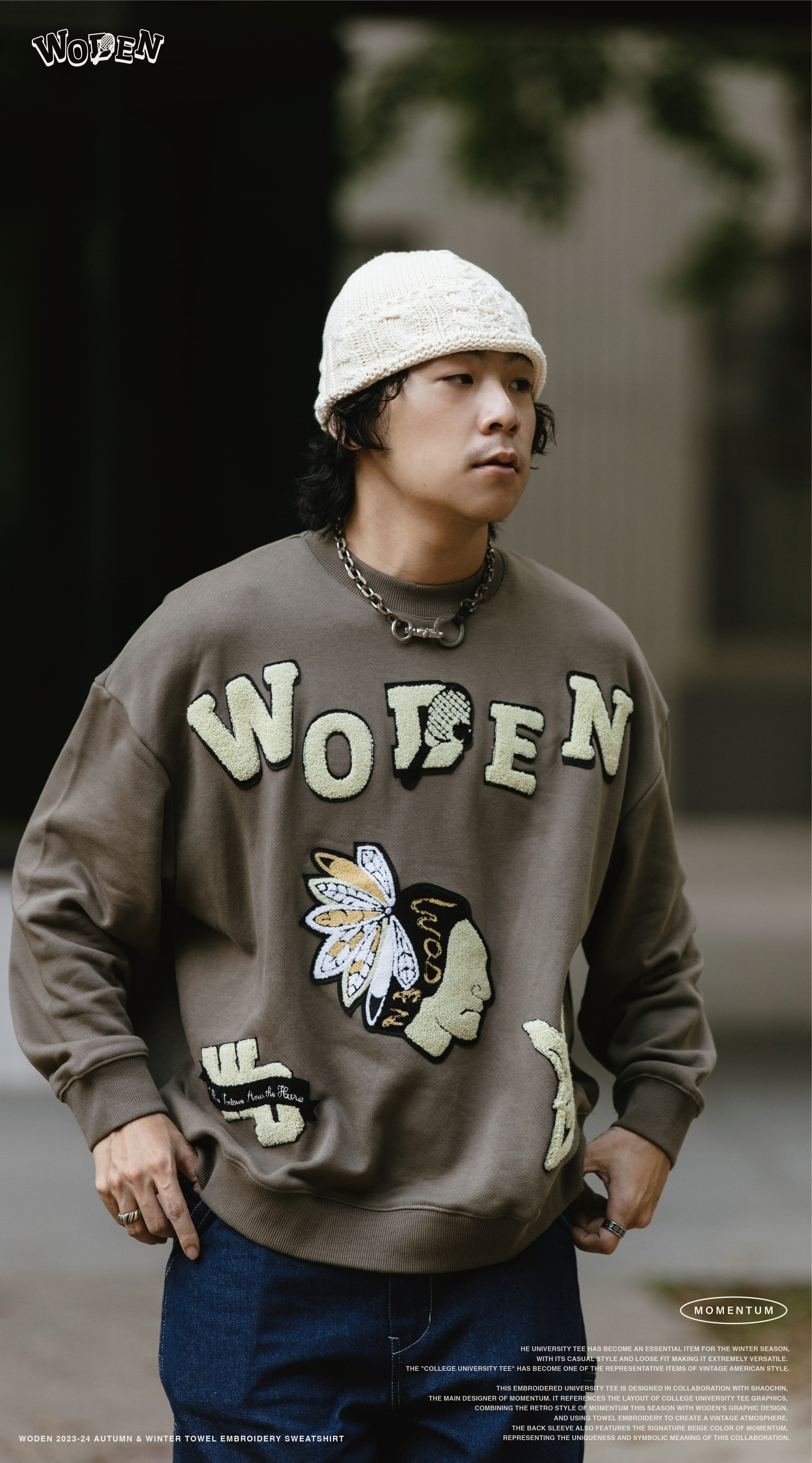 Woden Towel Embroidery Sweatshirt