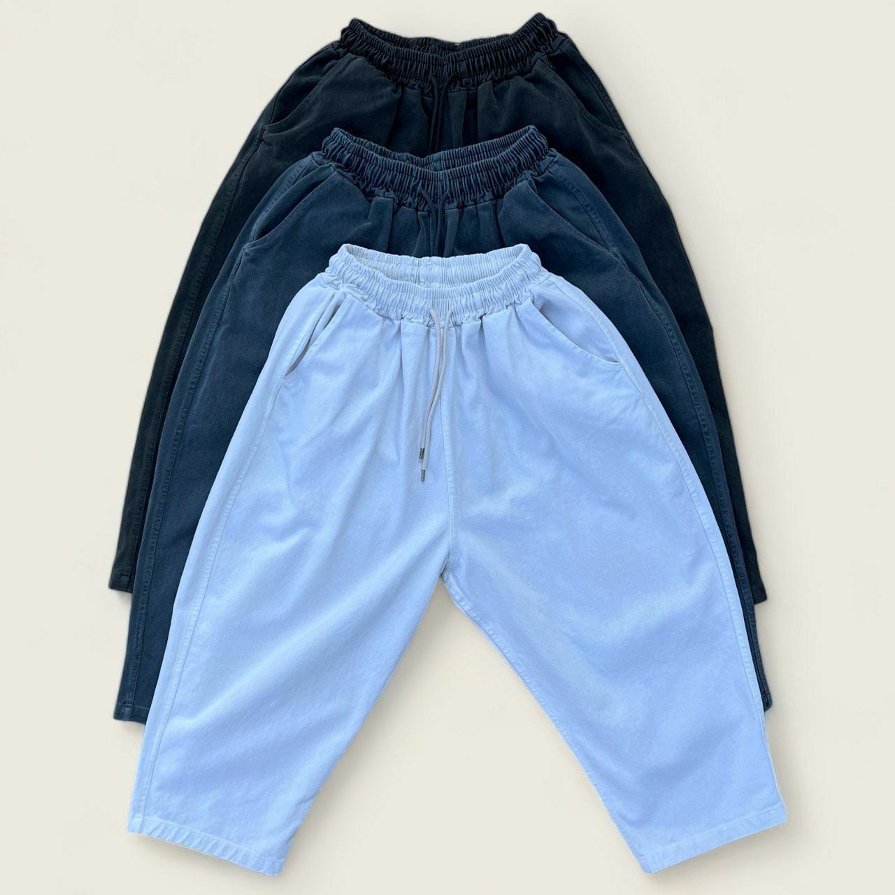 洗水淨色鬆身褲 PEACOCK-064P