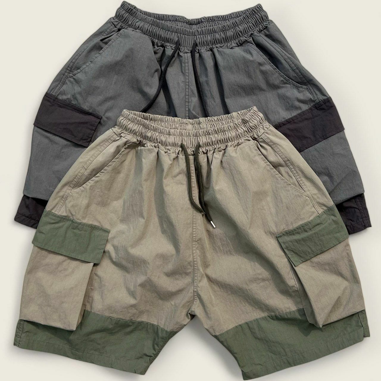 拼色工裝短褲 PEACOCK-070P