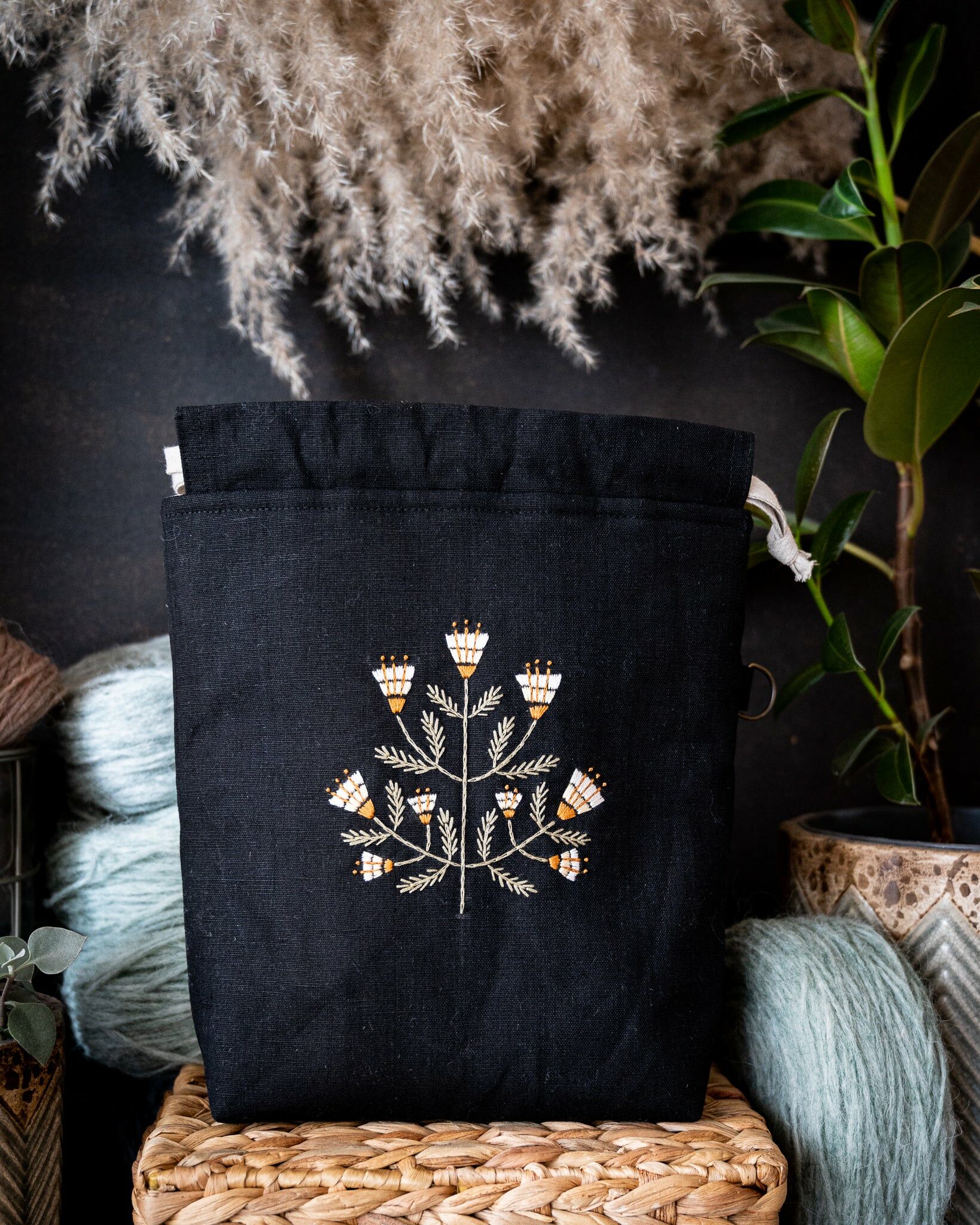 Tree of Life 手工刺繡編織袋- Pajauta Makes