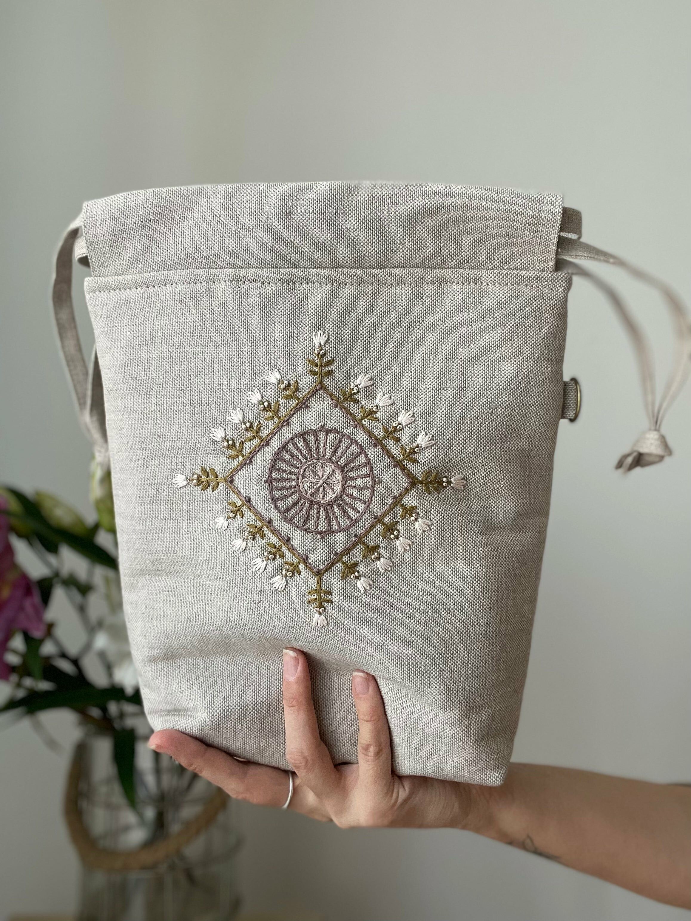 Garden 手工刺繡編織袋- Pajauta Makes