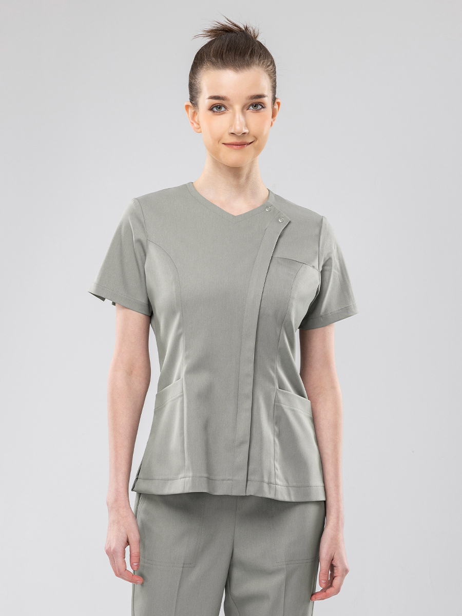 【 AB252-E2 】女護理上衣-AB柔挺布-雪松綠