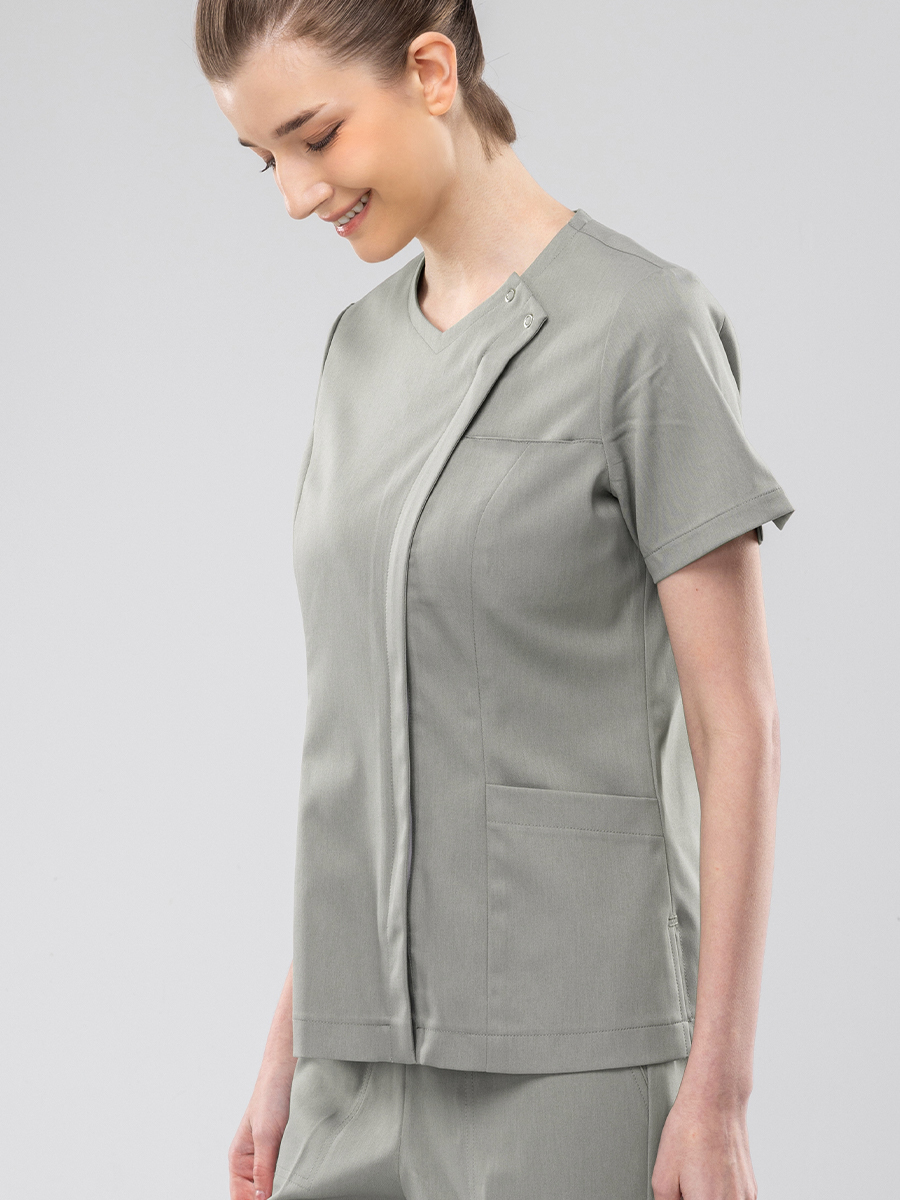 【 AB252-E2 】女護理上衣-AB柔挺布-雪松綠