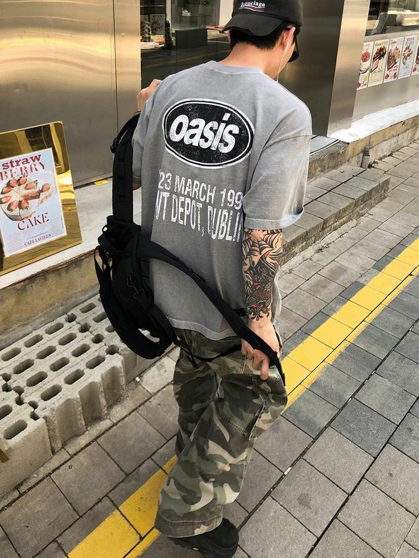韓國 oasis 綠洲 樂團 寬鬆 短袖