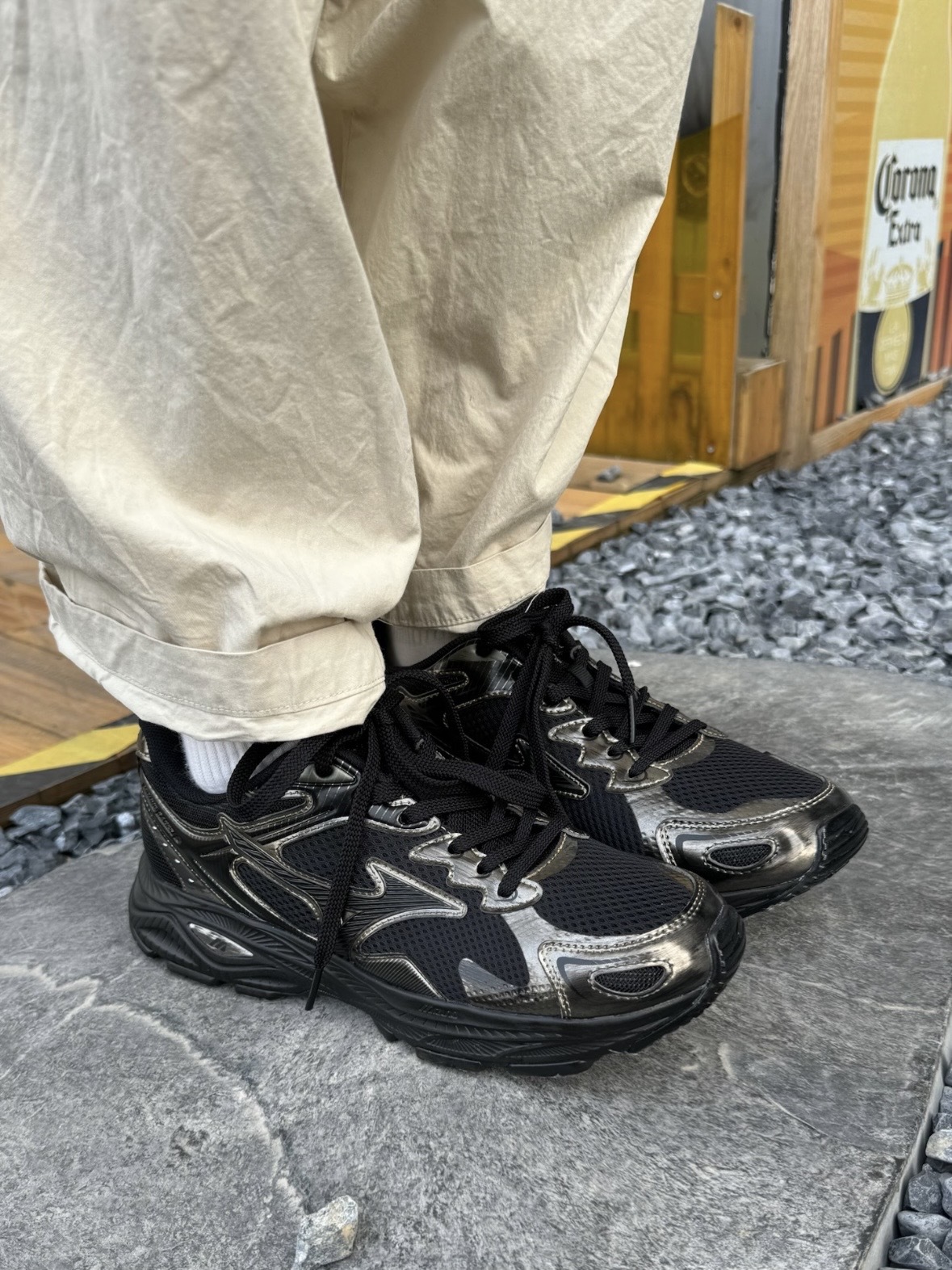 Mizuno Racer S 復古慢跑鞋 金屬黑