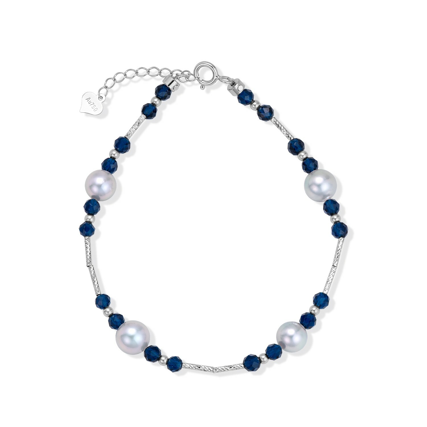 Akoya | Silver Blue | Sapphire | 18K Gold Bracelet