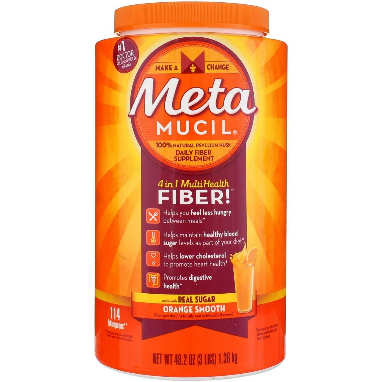 MetaMUCIL - 美達施 天然膳食纖維粉香橙味 673g