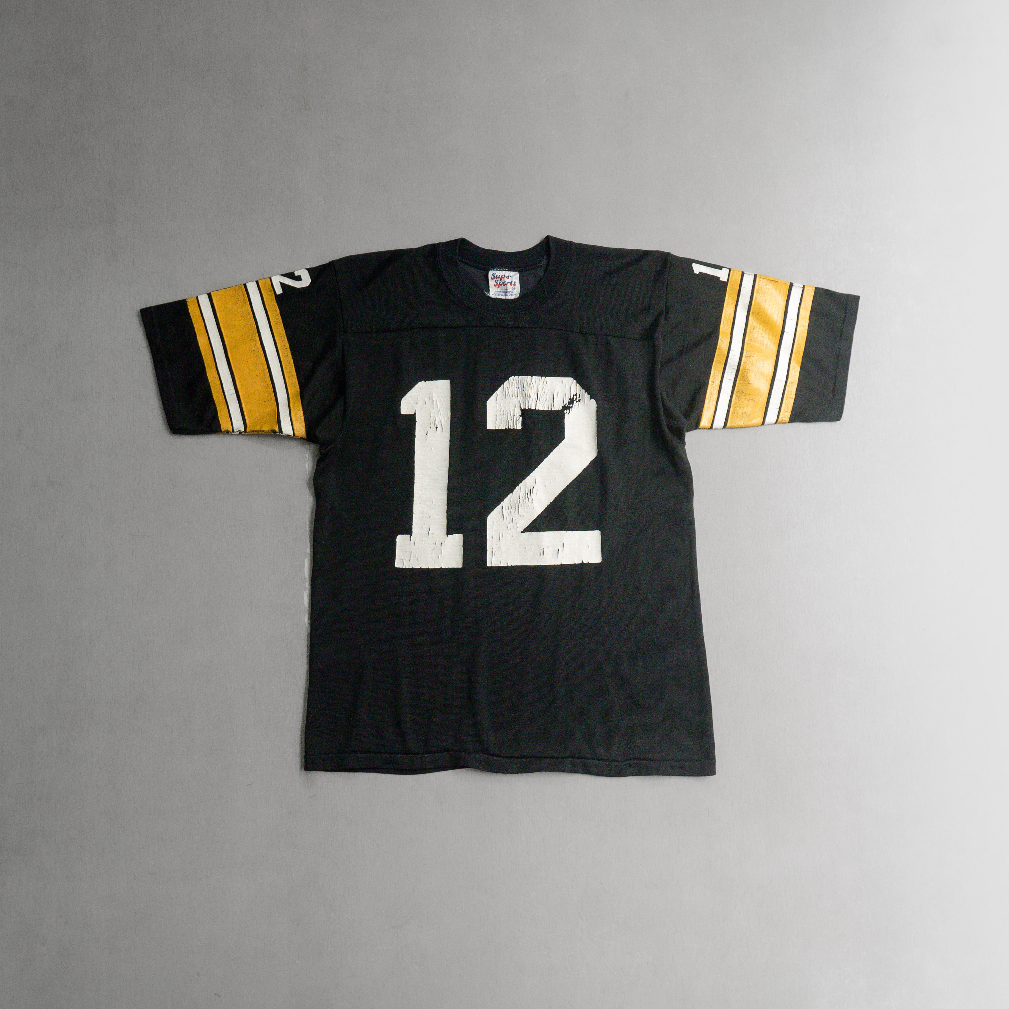 70S SUPER SPORTS ATHLETIC TEE 美國 黑黃 嫘縈 滾邊 運動 背號 短袖 T恤