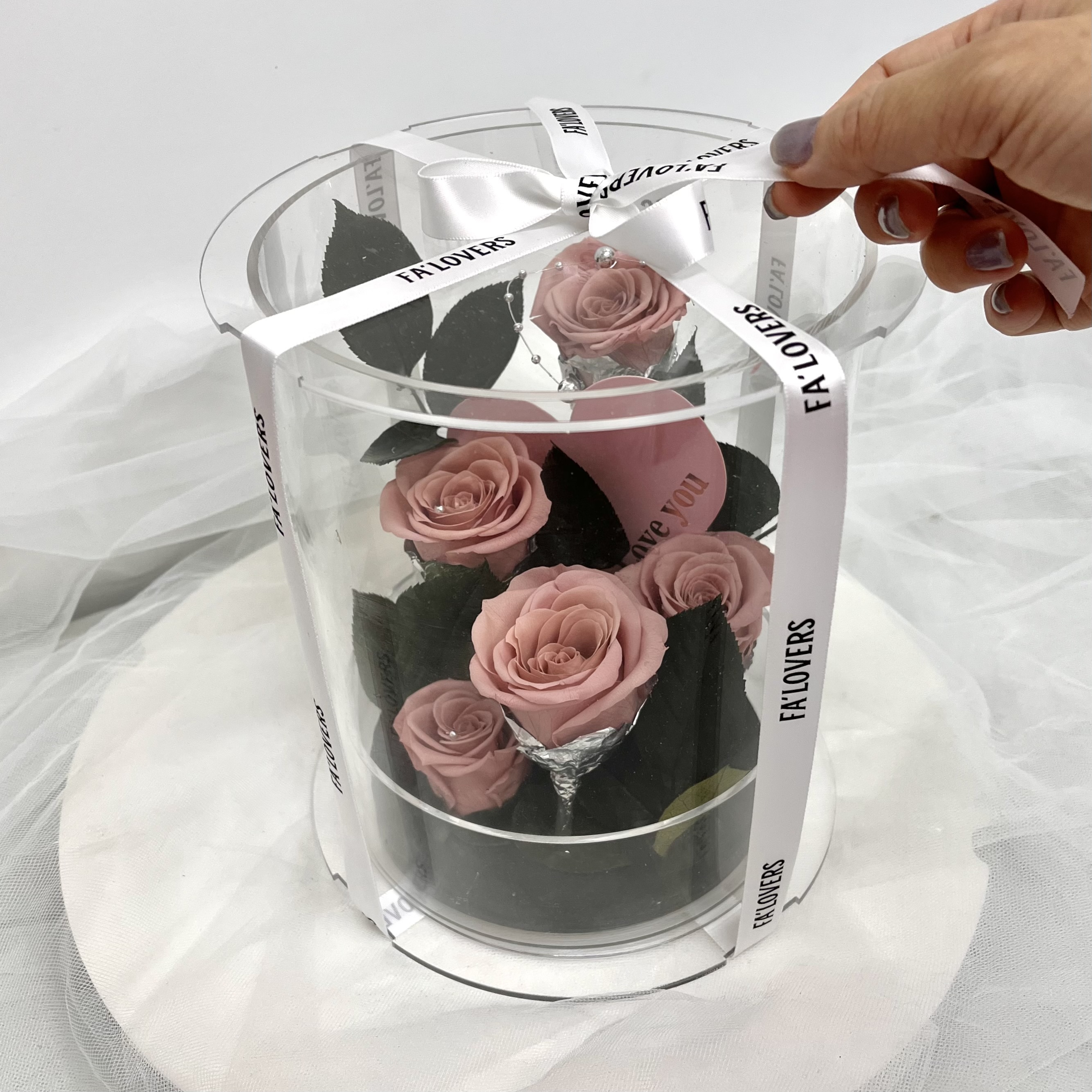 玫瑰保鮮花圓形禮盒