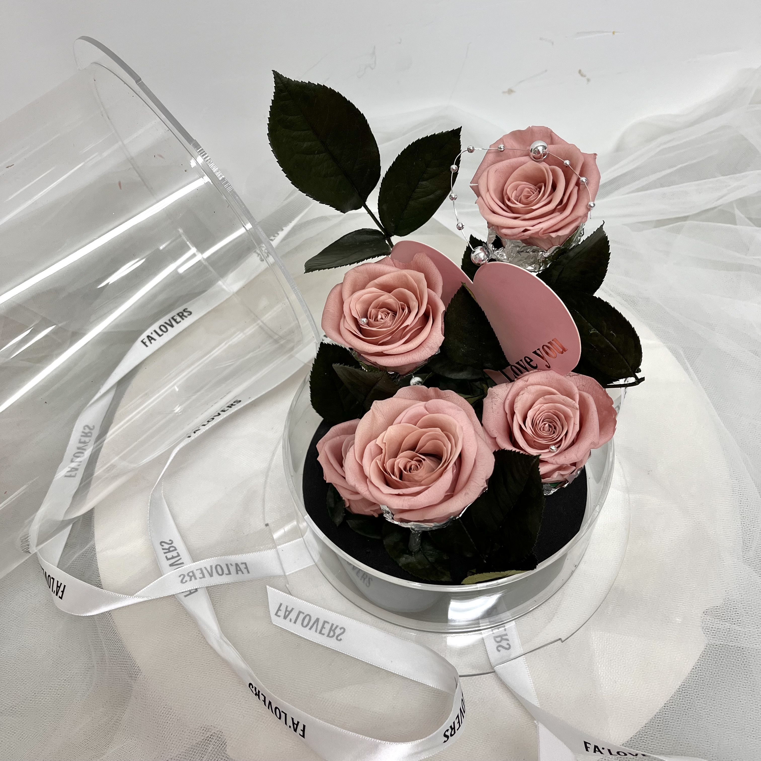 玫瑰保鮮花圓形禮盒