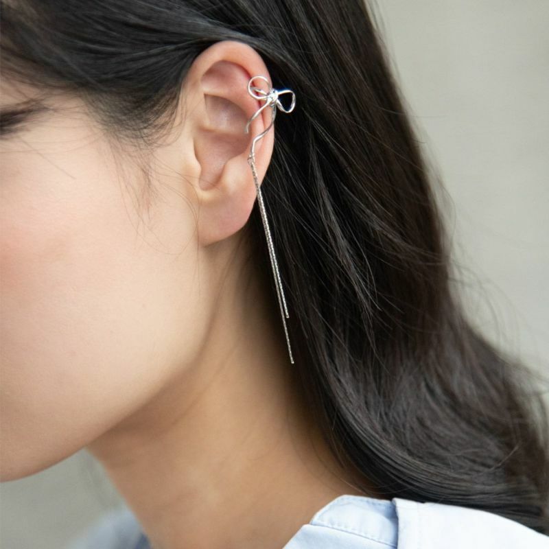 蝴蝶結長鏈耳骨夾