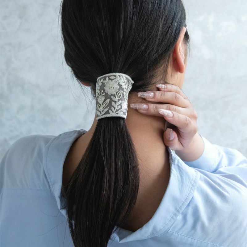 [日本制] 刺繡花圖案髮圈插 (網站限定優惠)